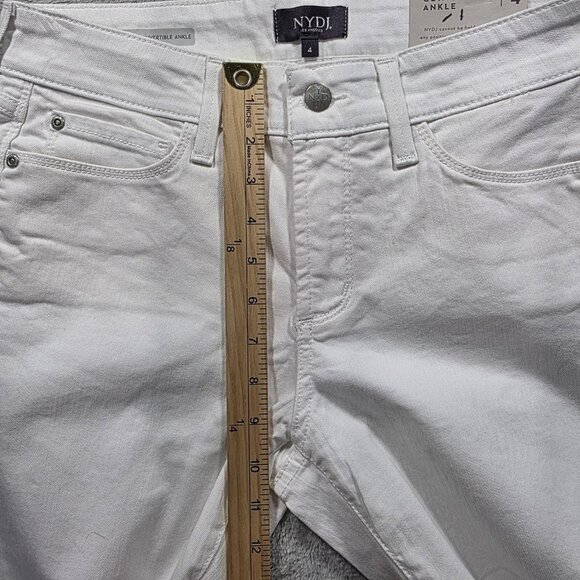 NYDJ Jeans Womens 4 Optic White Alina Convertible Ankle Lift Tuck Stretch Denim - Picture 14 of 16